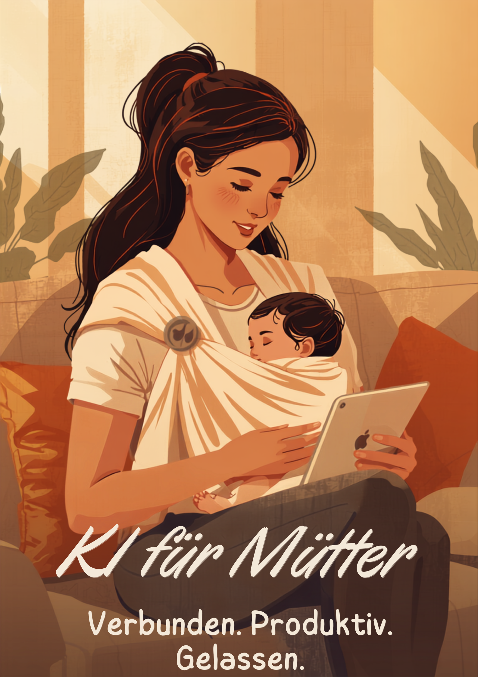 Illustration: KI für Mütter – verbunden, produktiv, gelassen